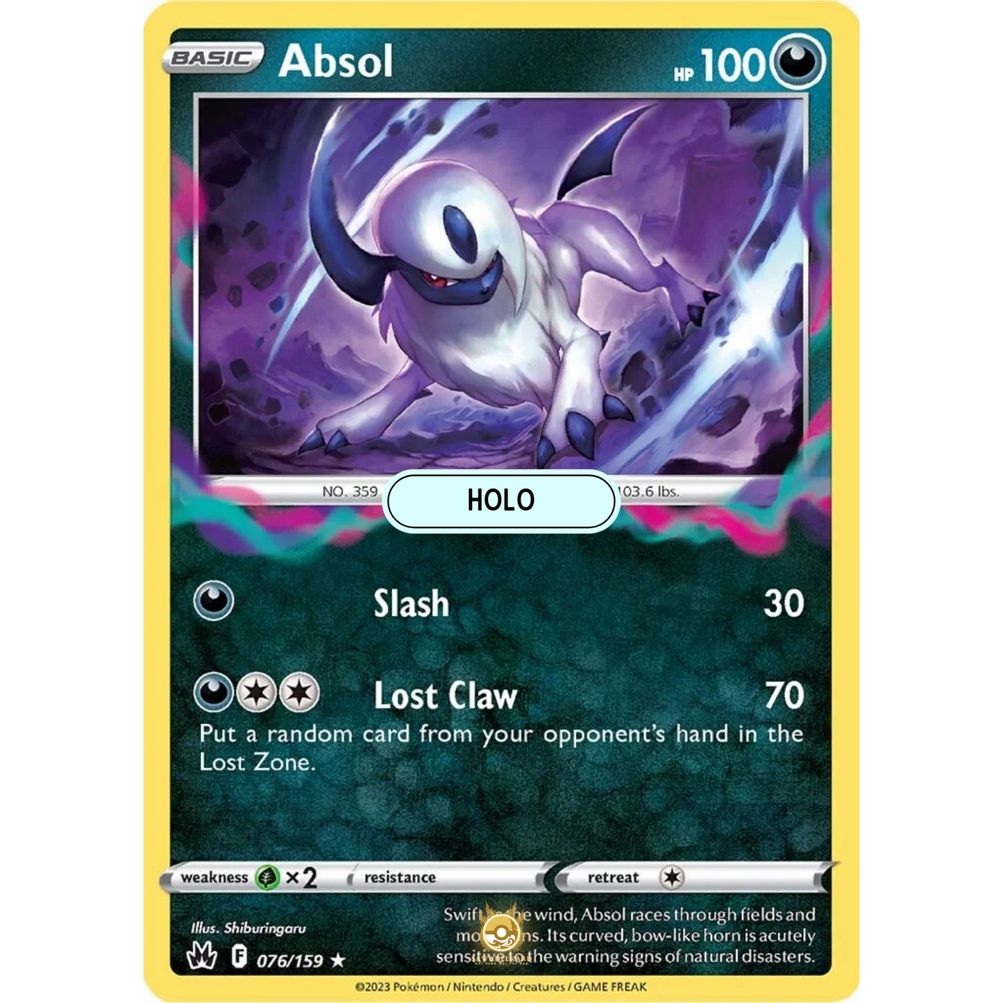 [ENG] SWSH 12.5 Crown Zenith: 076/159 Absol R (Foil)