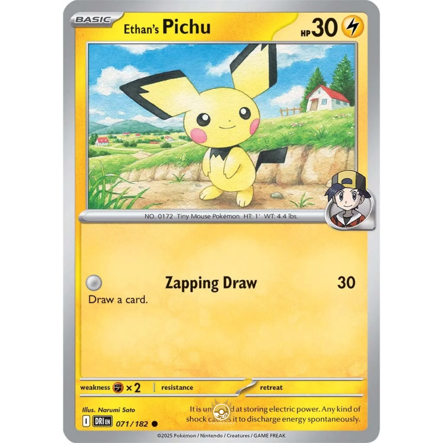 [ENG] Pokemon SV10 Destined Rivals: 071/182 Ethan's Pichu [Lightning] [C - Common] (Non-foil)