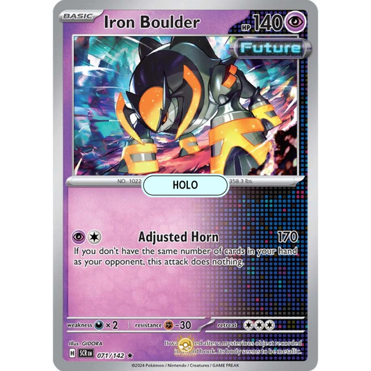 [ENG] Pokemon SV07 Stellar Crown: 071/142 Iron Boulder [Psychic] [R - Rare] (Foil)