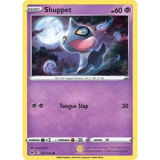 [ENG] SWSH 11 Lost Origin: 072/196 Shuppet C (Non-Foil)