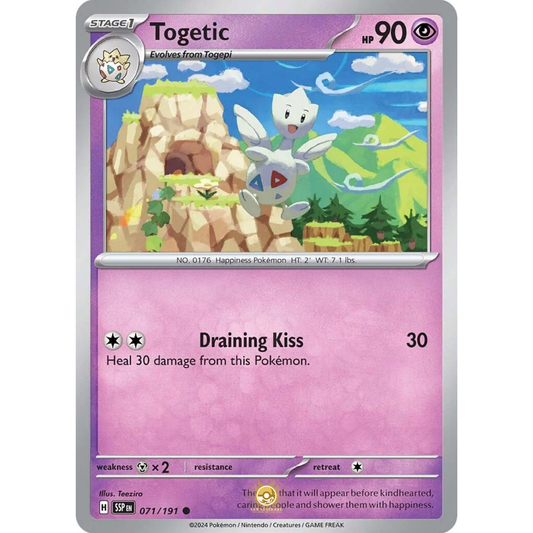[ENG] Pokemon SV08 Surging Sparks: 071/191 Togetic [Psychic] [C - Common] (Non-foil)