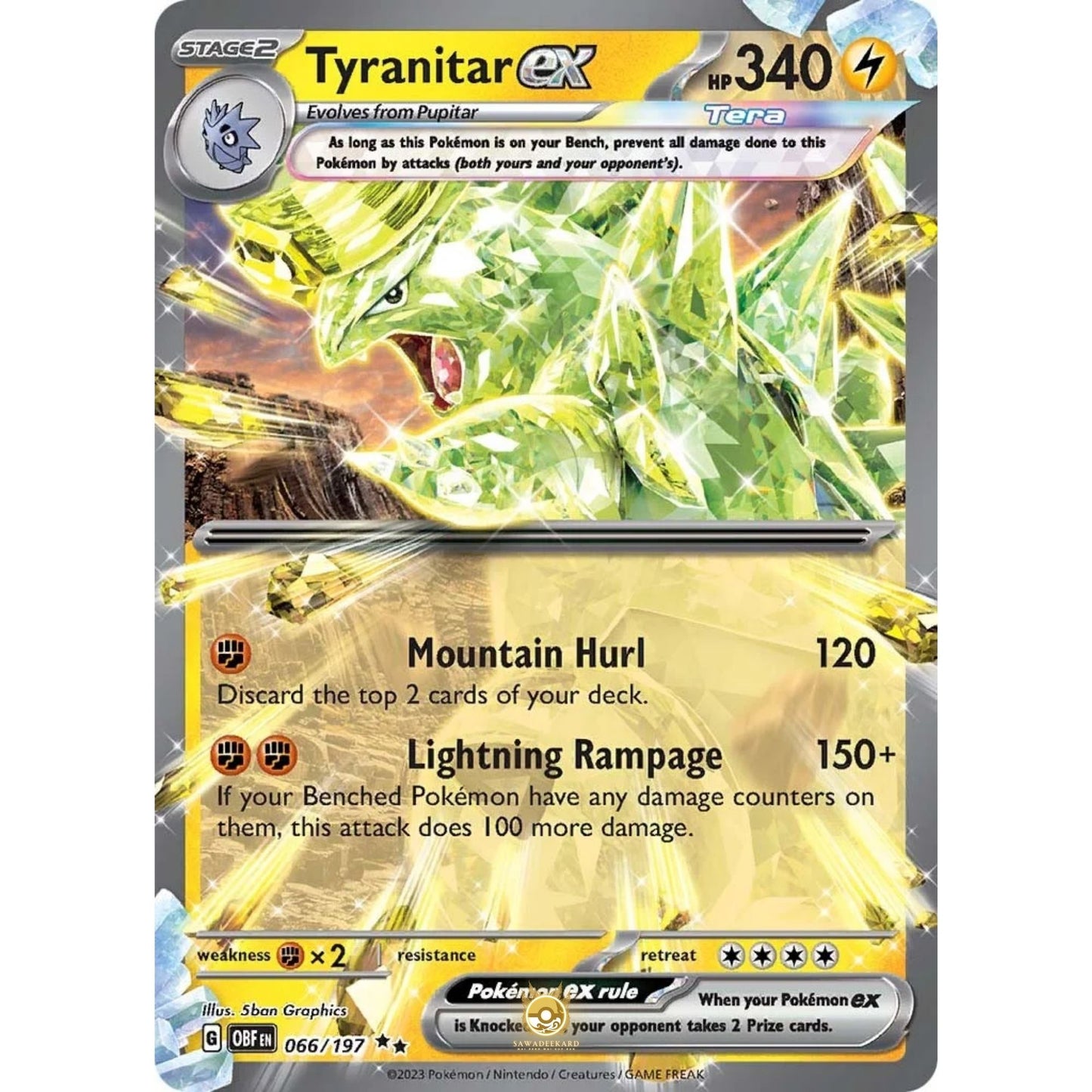 [ENG]	SV03	Obsidian Flames:	066/197	Tyranitar ex	RR	(Foil)