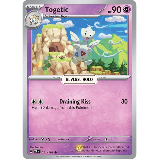 [ENG] Pokemon SV08 Surging Sparks: 071/191 Togetic [Psychic] [C - Common] (Reverse Holo)