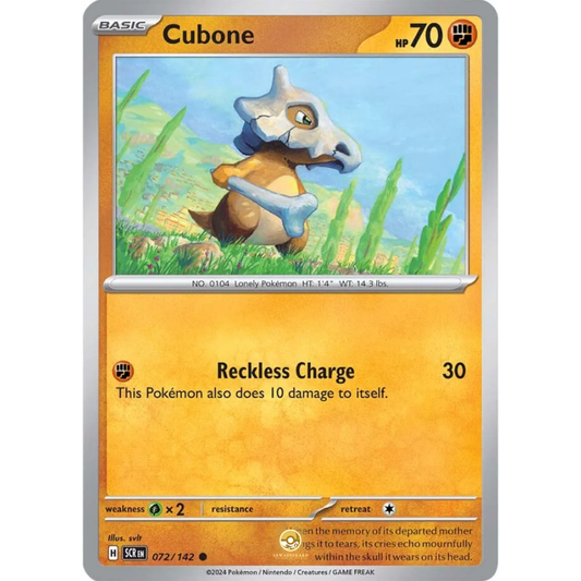 [ENG] Pokemon SV07 Stellar Crown: 072/142 Cubone [Fighting] [C - Common] (Non-foil)