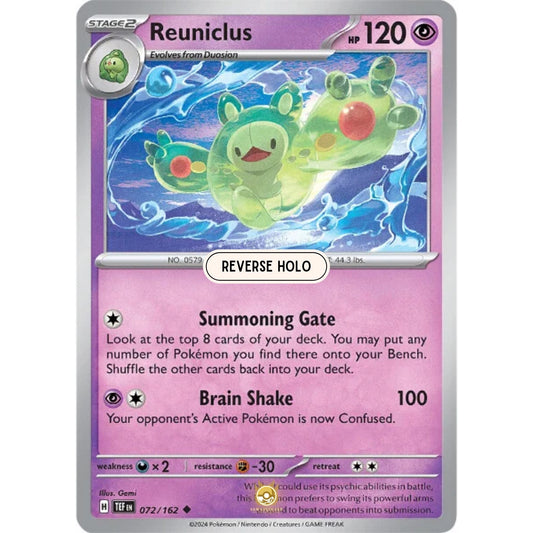 [ENG]	SV05	Temporal Forces:	072/162	Reuniclus	[Psychic]	[U - Uncommon]	(Reverse Holo)