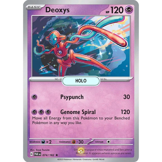 [ENG]	SV04	Paradox Rift:	074/182	Deoxys	R	(Foil)