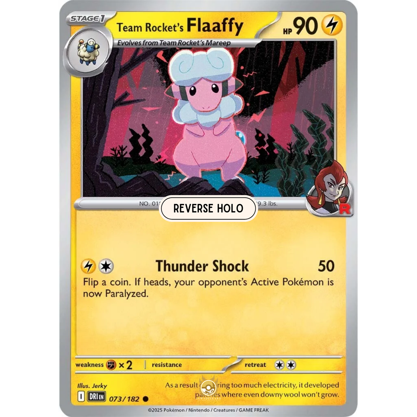 [ENG] Pokemon SV10 Destined Rivals: 073/182 Team Rocket's Flaaffy [Lightning] [C - Common] (Reverse Holo)