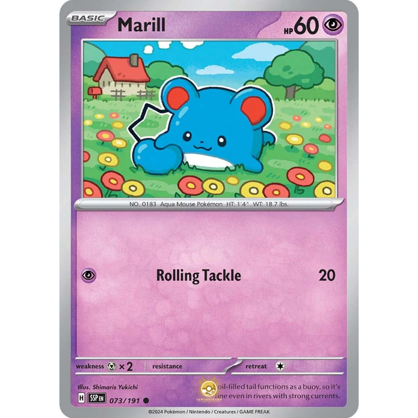 [ENG] Pokemon SV08 Surging Sparks: 073/191 Marill [Psychic] [C - Common] (Non-foil)