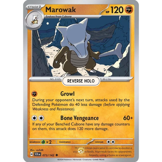 [ENG] Pokemon SV07 Stellar Crown: 073/142 Marowak [Fighting] [U - Uncommon] (Reverse Holo)