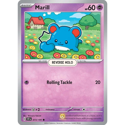 [ENG] Pokemon SV08 Surging Sparks: 073/191 Marill [Psychic] [C - Common] (Reverse Holo)