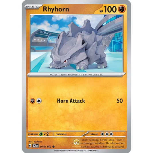 [ENG] Pokemon SV07 Stellar Crown: 074/142 Rhyhorn [Fighting] [C - Common] (Non-foil)