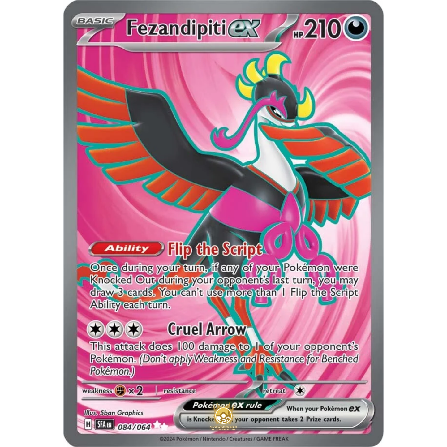 [ENG] Pokemon SV6.5 Shrouded Fable: 084/064 Fezandipiti ex [Darkness] [UR - Ultra Rare] (Foil)
