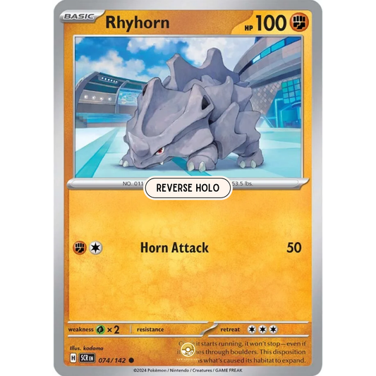 [ENG] Pokemon SV07 Stellar Crown: 074/142 Rhyhorn [Fighting] [C - Common] (Reverse Holo)