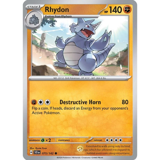 [ENG] Pokemon SV07 Stellar Crown: 075/142 Rhydon [Fighting] [C - Common] (Non-foil)