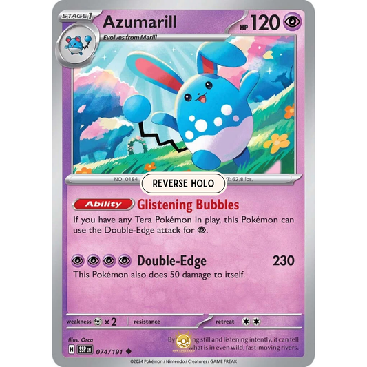 [ENG] Pokemon SV08 Surging Sparks: 074/191 Azumarill [Psychic] [U - Uncommon] (Reverse Holo)