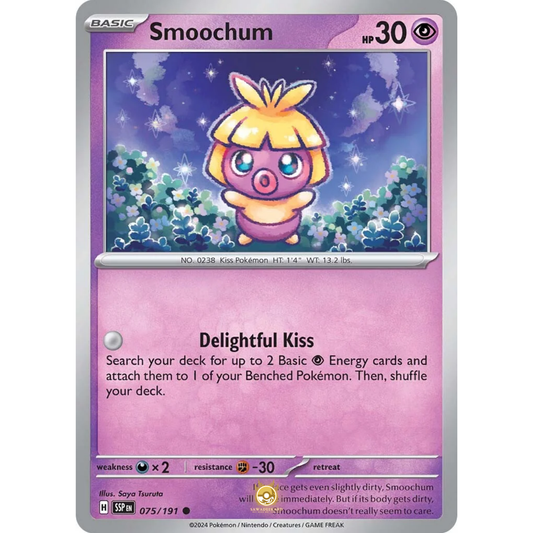 [ENG] Pokemon SV08 Surging Sparks: 075/191 Smoochum [Psychic] [C - Common] (Non-foil)