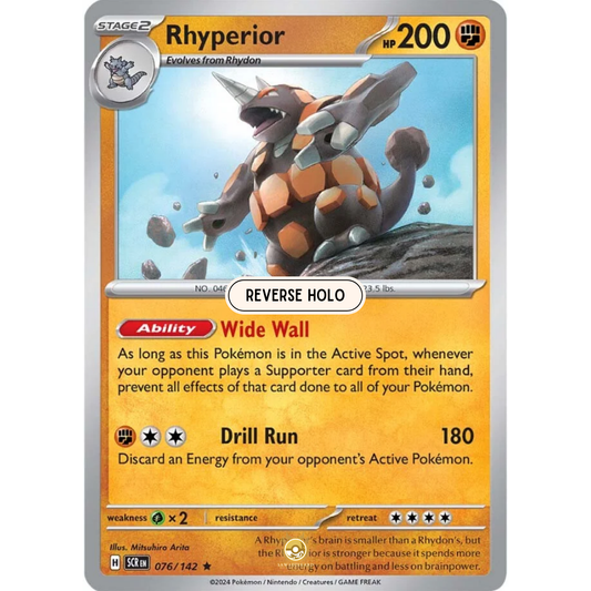 [ENG] Pokemon SV07 Stellar Crown: 076/142 Rhyperior [Fighting] [R - Rare] (Reverse Holo)