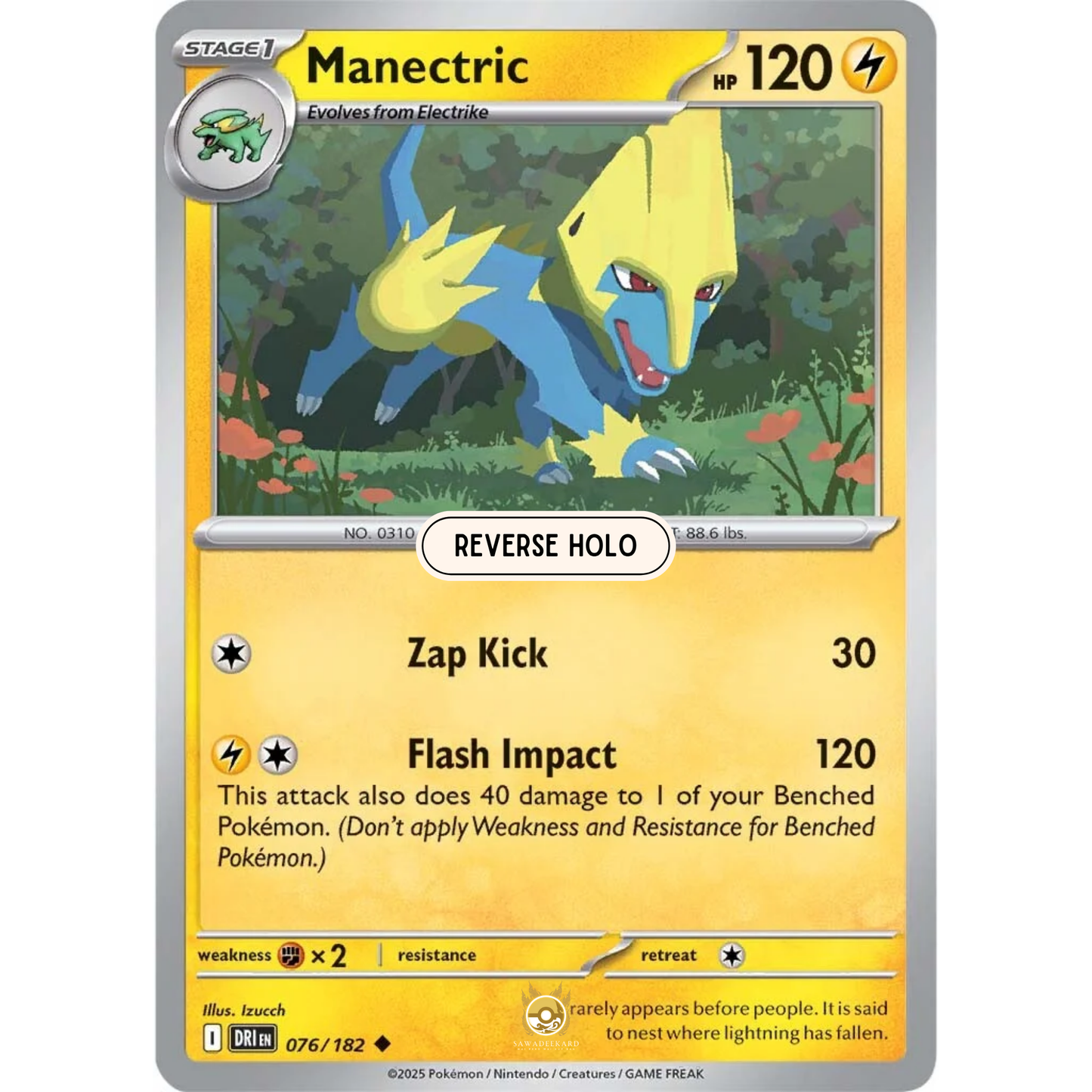 [ENG] Pokemon SV10 Destined Rivals: 076/182 Manectric [Lightning] [U - Uncommon] (Reverse Holo)