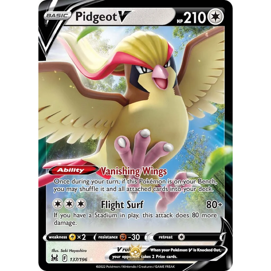 [ENG] SWSH 11 Lost Origin: 137/196 Pidgeot V R (Foil)