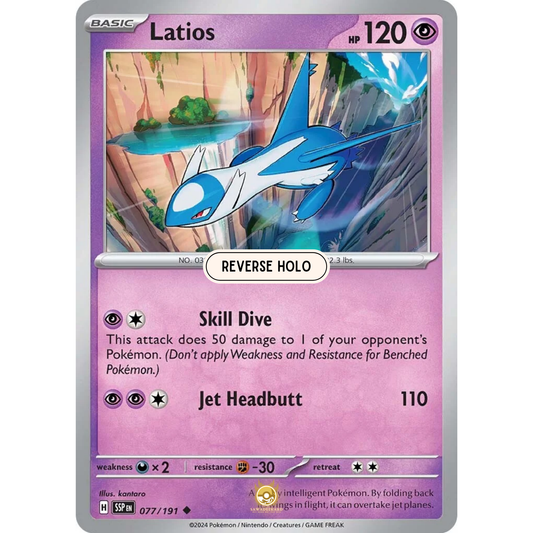 [ENG] Pokemon SV08 Surging Sparks: 077/191 Latios [Psychic] [U - Uncommon] (Reverse Holo)