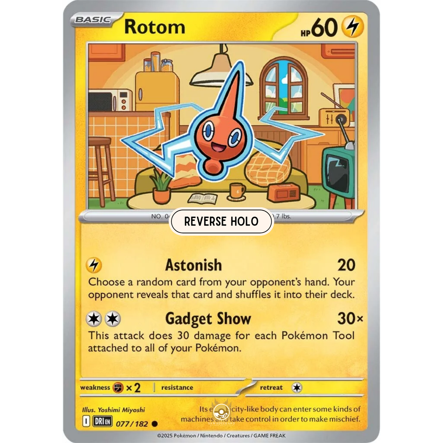 [ENG] Pokemon SV10 Destined Rivals: 077/182 Rotom [Lightning] [C - Common] (Reverse Holo)
