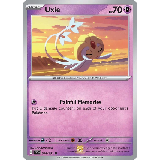 [ENG] Pokemon SV08 Surging Sparks: 078/191 Uxie [Psychic] [C - Common] (Non-foil)