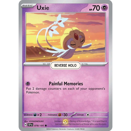 [ENG] Pokemon SV08 Surging Sparks: 078/191 Uxie [Psychic] [C - Common] (Reverse Holo)