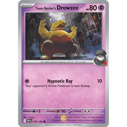 [ENG] Pokemon SV10 Destined Rivals: 079/182 Team Rocket's Drowzee [Psychic] [C - Common] (Non-foil)