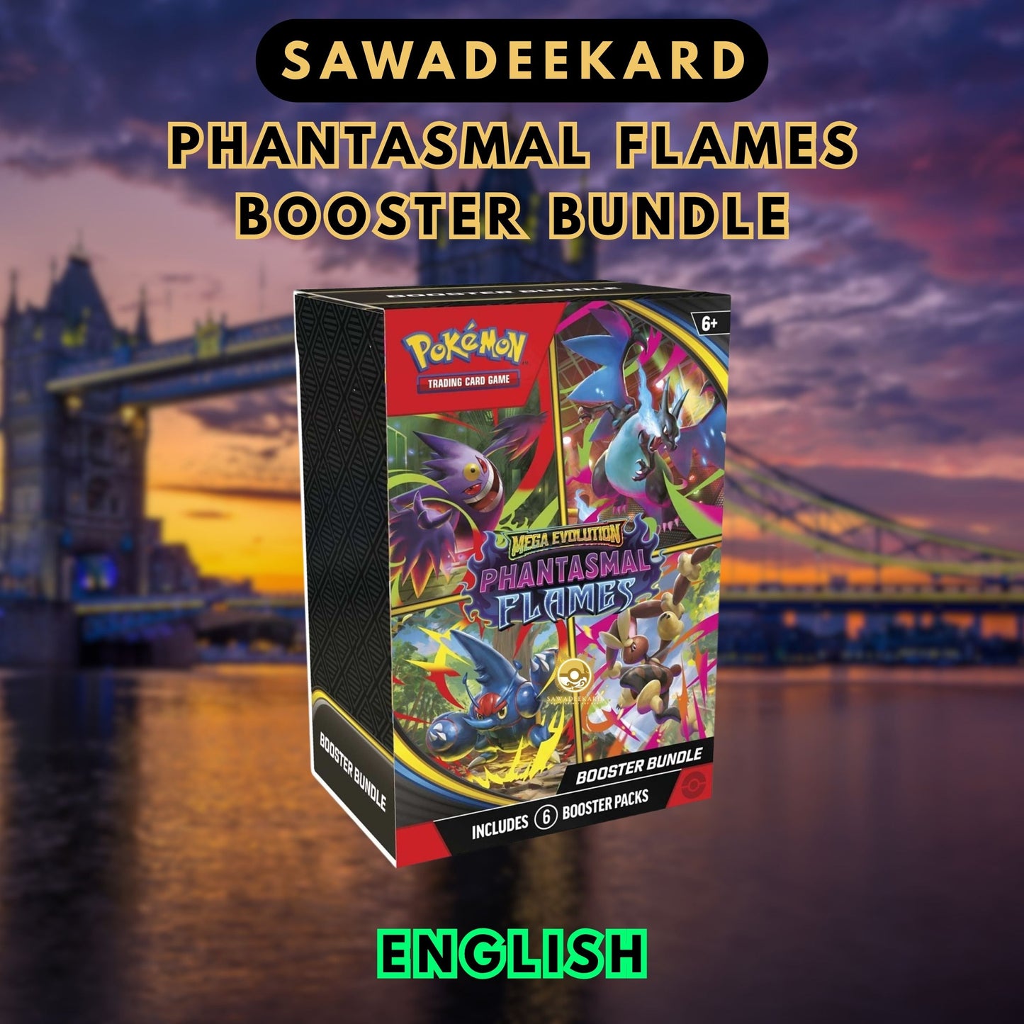 [ENG]	[Mega	ME02]	Phantasmal Flames	Booster Bundle	Pokemon TCG	(6	Packs)