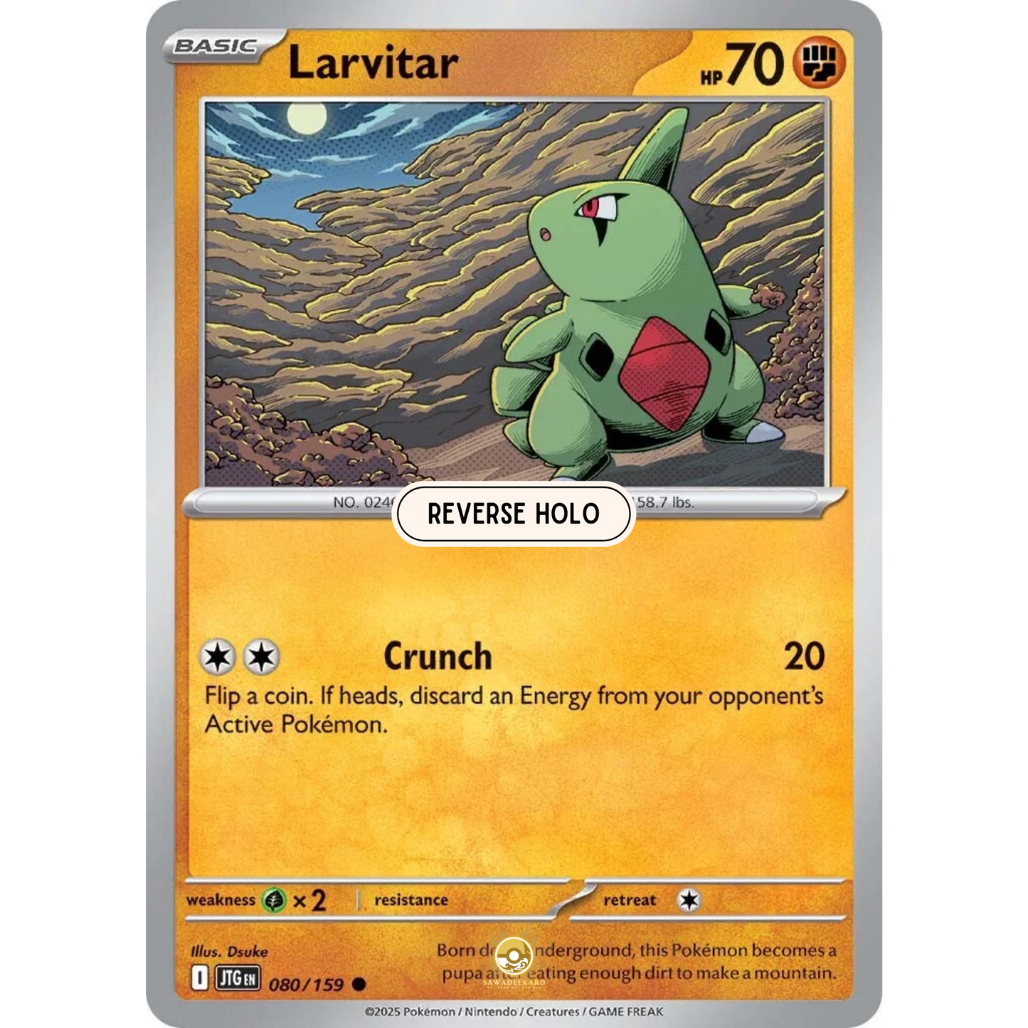 [ENG] Pokemon SV09 Journey Together: 080/159 Larvitar [Fighting] [C - Common] (Reverse Holo)