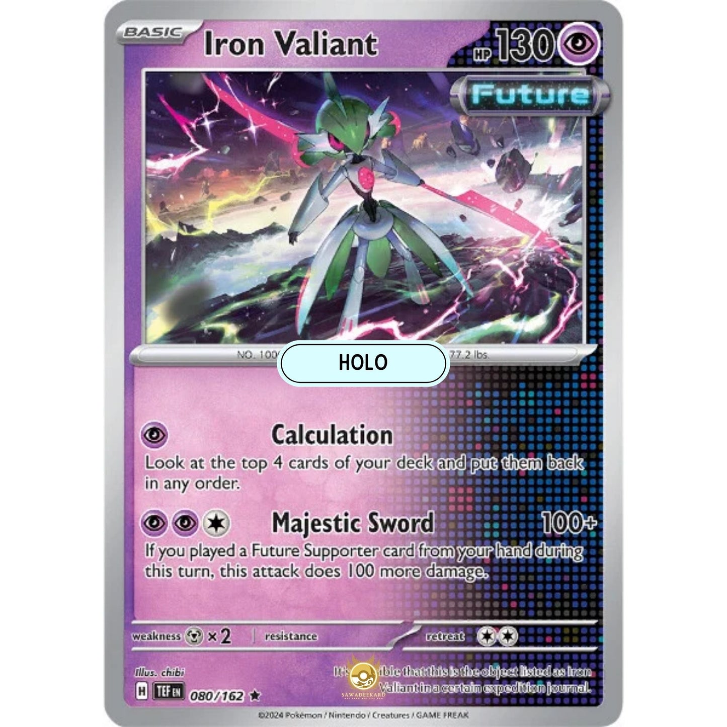 [ENG]	SV05	Temporal Forces:	080/162	Iron Valiant	[Psychic]	[R - Rare]	(Foil)