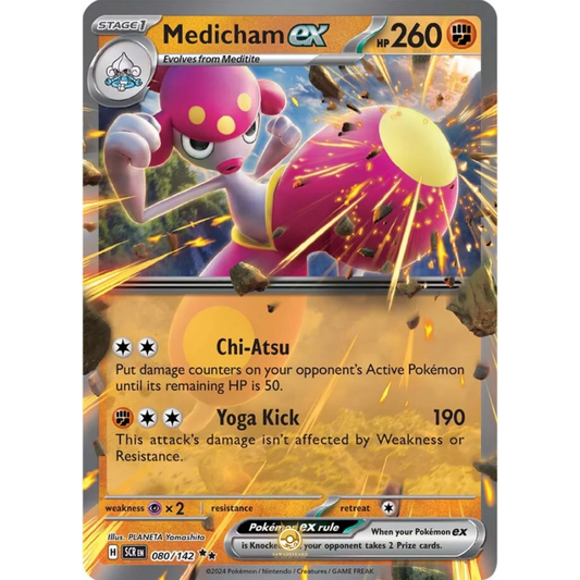 [ENG] Pokemon SV07 Stellar Crown: 080/142 Medicham ex [Fighting] [RR - Double Rare] (Foil)