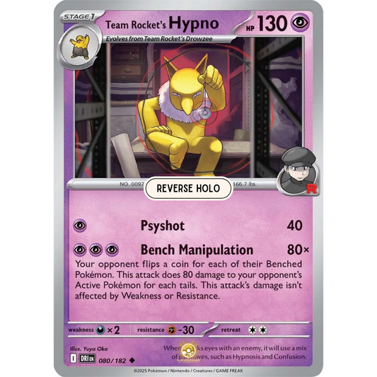 [ENG] Pokemon SV10 Destined Rivals: 080/182 Team Rocket's Hypno [Psychic] [U - Uncommon] (Reverse Holo)