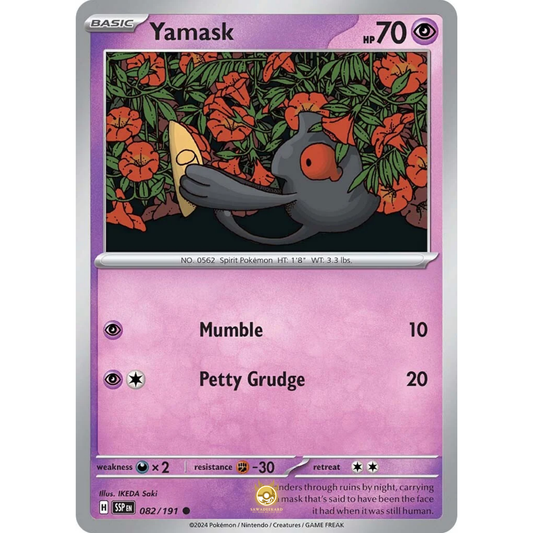 [ENG] Pokemon SV08 Surging Sparks: 082/191 Yamask [Psychic] [C - Common] (Non-foil)