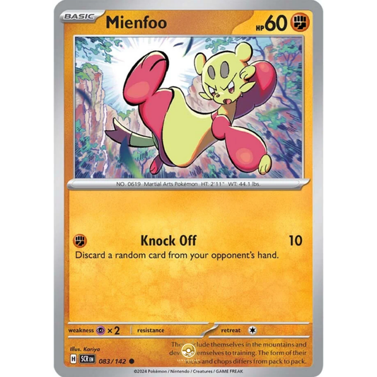 [ENG] Pokemon SV07 Stellar Crown: 083/142 Mienfoo [Fighting] [C - Common] (Non-foil)