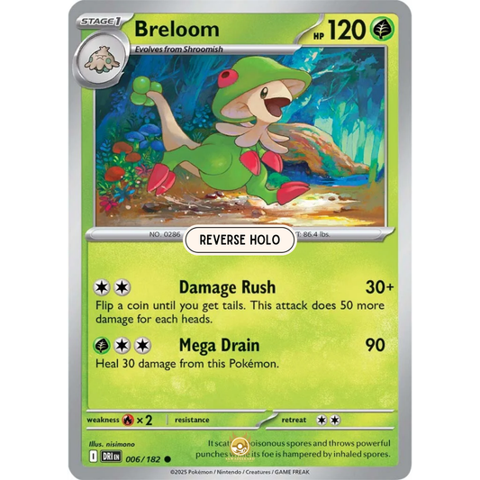 [ENG] Pokemon SV10 Destined Rivals: 006/182 Breloom [Grass] [C - Common] (Reverse Holo)