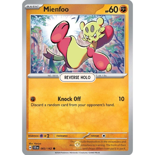 [ENG] Pokemon SV07 Stellar Crown: 083/142 Mienfoo [Fighting] [C - Common] (Reverse Holo)
