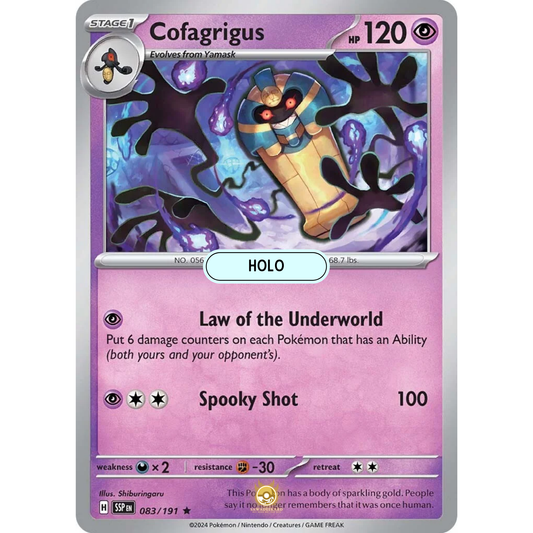 [ENG] Pokemon SV08 Surging Sparks: 083/191 Cofagrigus [Psychic] [R - Rare] (Foil)
