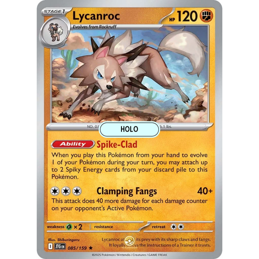 [ENG] Pokemon SV09 Journey Together: 085/159 Lycanroc [Fighting] [R - Rare] (Foil)