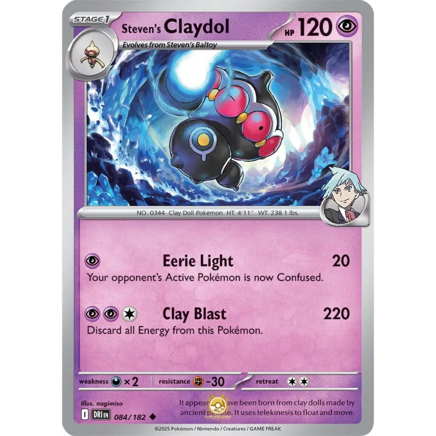 [ENG] Pokemon SV10 Destined Rivals: 084/182 Steven's Claydol [Psychic] [U - Uncommon] (Non-foil)
