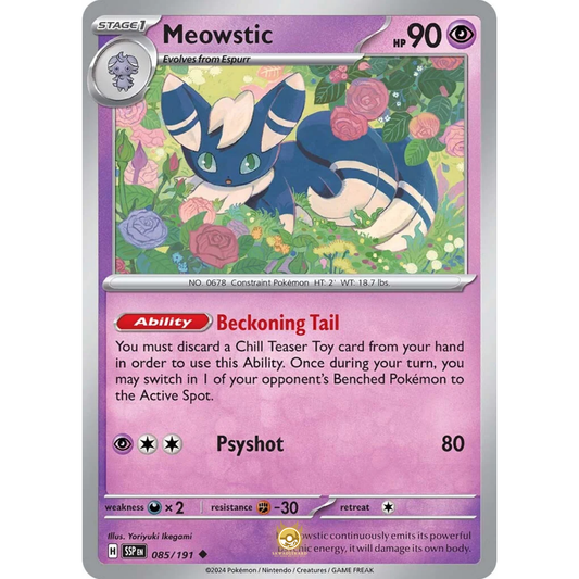 [ENG] Pokemon SV08 Surging Sparks: 085/191 Meowstic [Psychic] [U - Uncommon] (Non-foil)