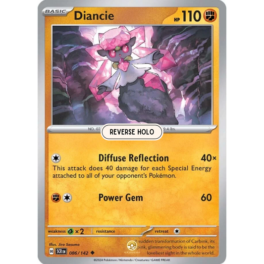[ENG] Pokemon SV07 Stellar Crown: 086/142 Diancie [Fighting] [U - Uncommon] (Reverse Holo)