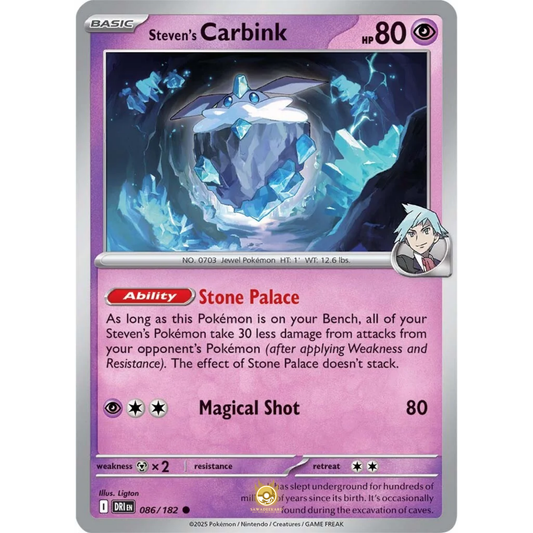 [ENG] Pokemon SV10 Destined Rivals: 086/182 Steven's Carbink [Psychic] [C - Common] (Non-foil)