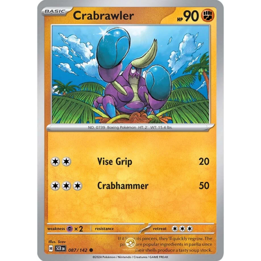 [ENG] Pokemon SV07 Stellar Crown: 087/142 Crabrawler [Fighting] [C - Common] (Non-foil)