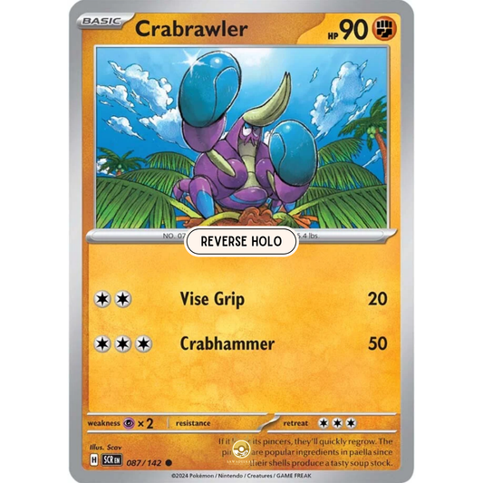 [ENG] Pokemon SV07 Stellar Crown: 087/142 Crabrawler [Fighting] [C - Common] (Reverse Holo)