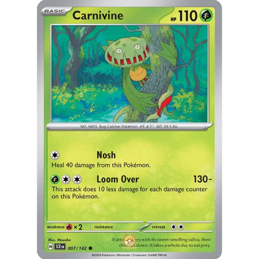 [ENG] Pokemon SV07 Stellar Crown: 007/142 Carnivine [Grass] [C - Common] (Non-foil)