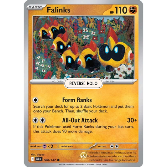 [ENG] Pokemon SV07 Stellar Crown: 088/142 Falinks [Fighting] [C - Common] (Reverse Holo)