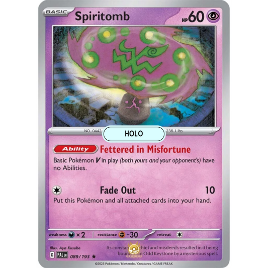 [ENG] SV02 Paldea Evolved: 089/193 Spiritomb R (Foil)