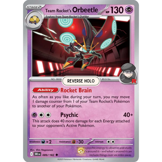 [ENG] Pokemon SV10 Destined Rivals: 089/182 Team Rocket's Orbeetle [Psychic] [U - Uncommon] (Reverse Holo)
