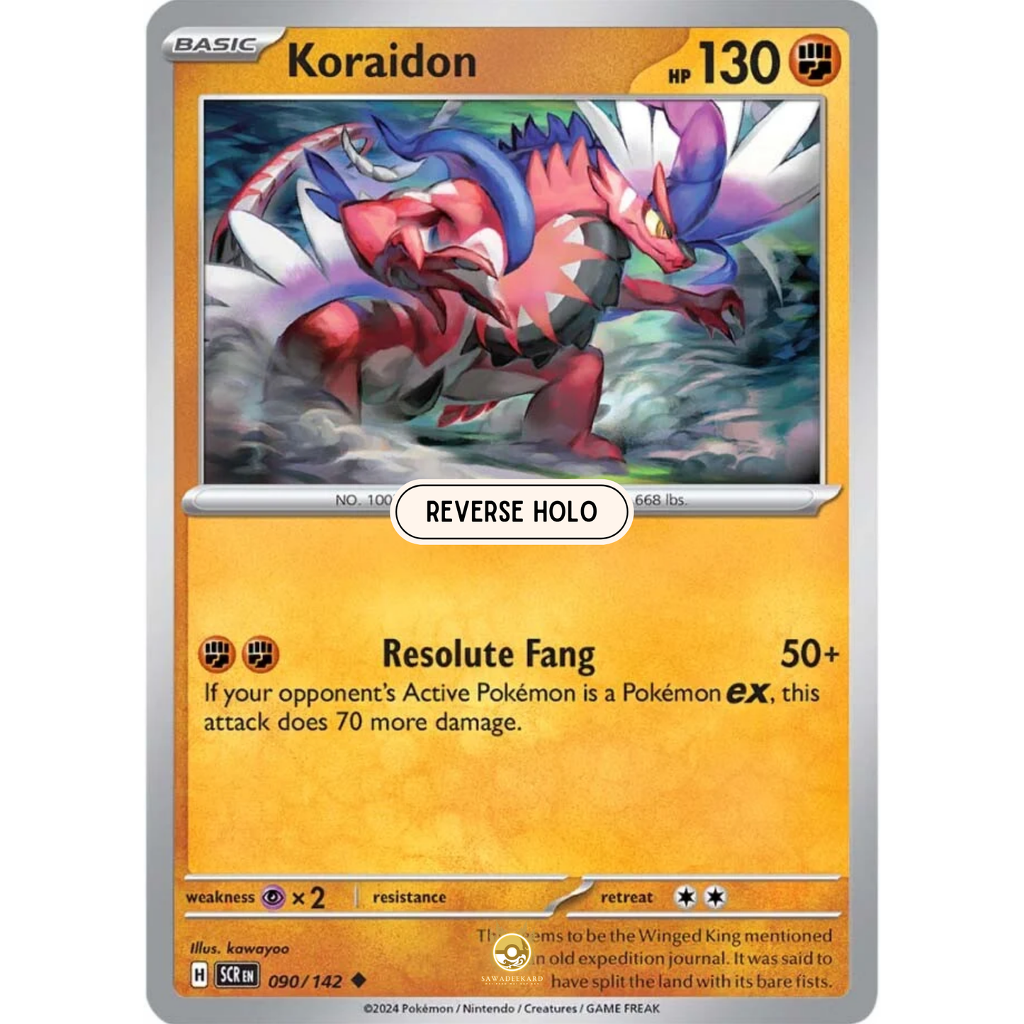 [ENG] Pokemon SV07 Stellar Crown: 090/142 Koraidon [Fighting] [U - Uncommon] (Reverse Holo)